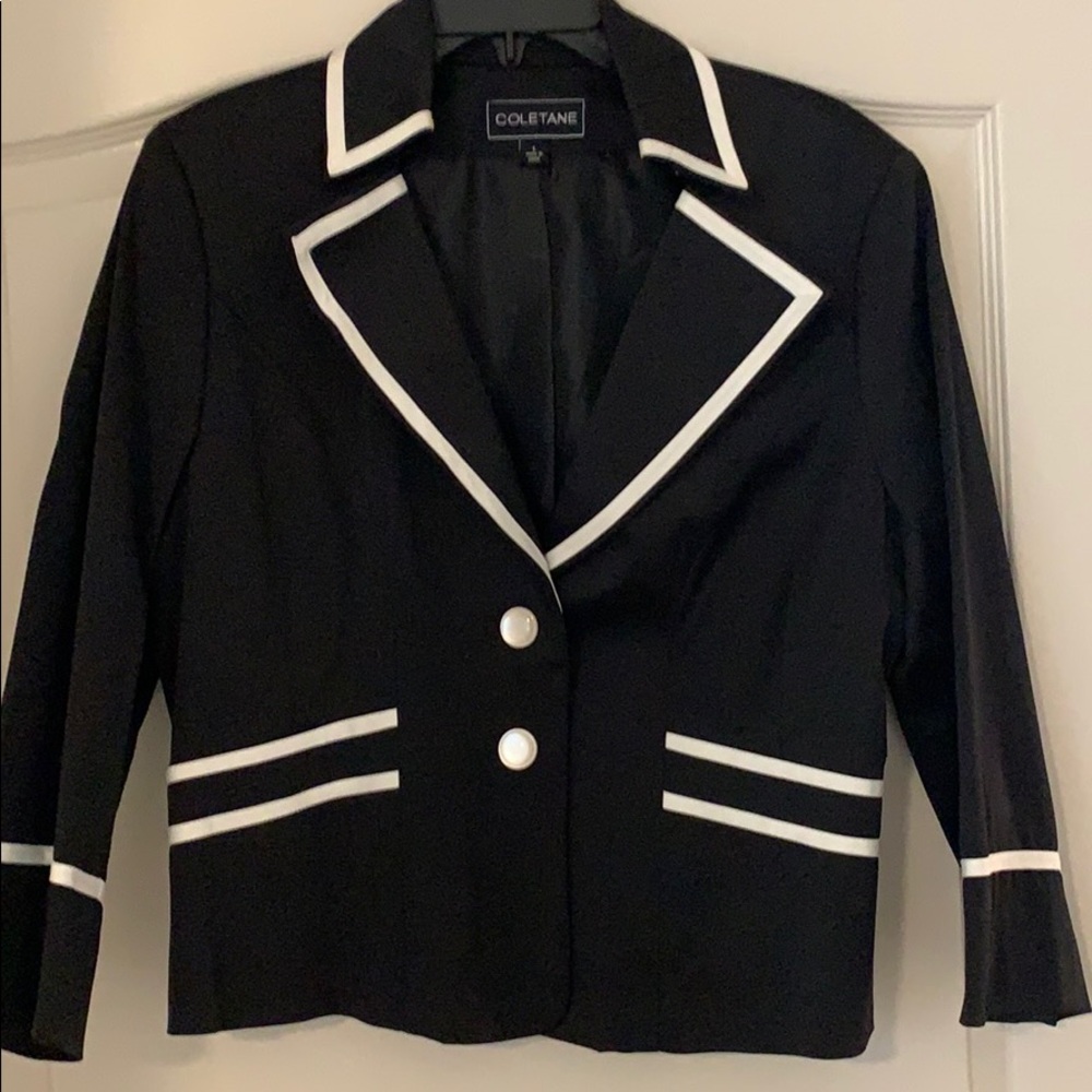 Black and white blazer